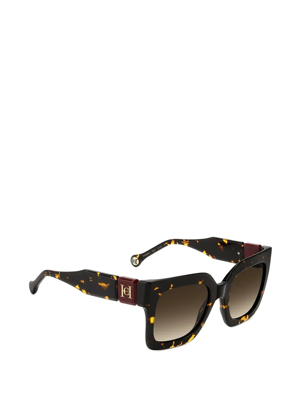 Carolina Herrera Zonnebril met vierkant montuur en schildpadschild design Bruin