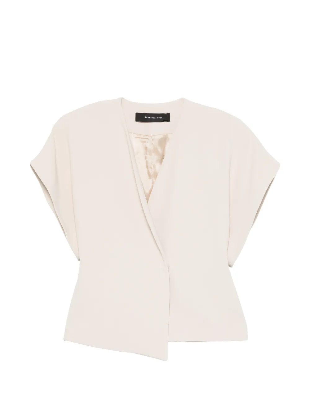Federica Tosi wrap-design asymmetric jacket - Toni neutri