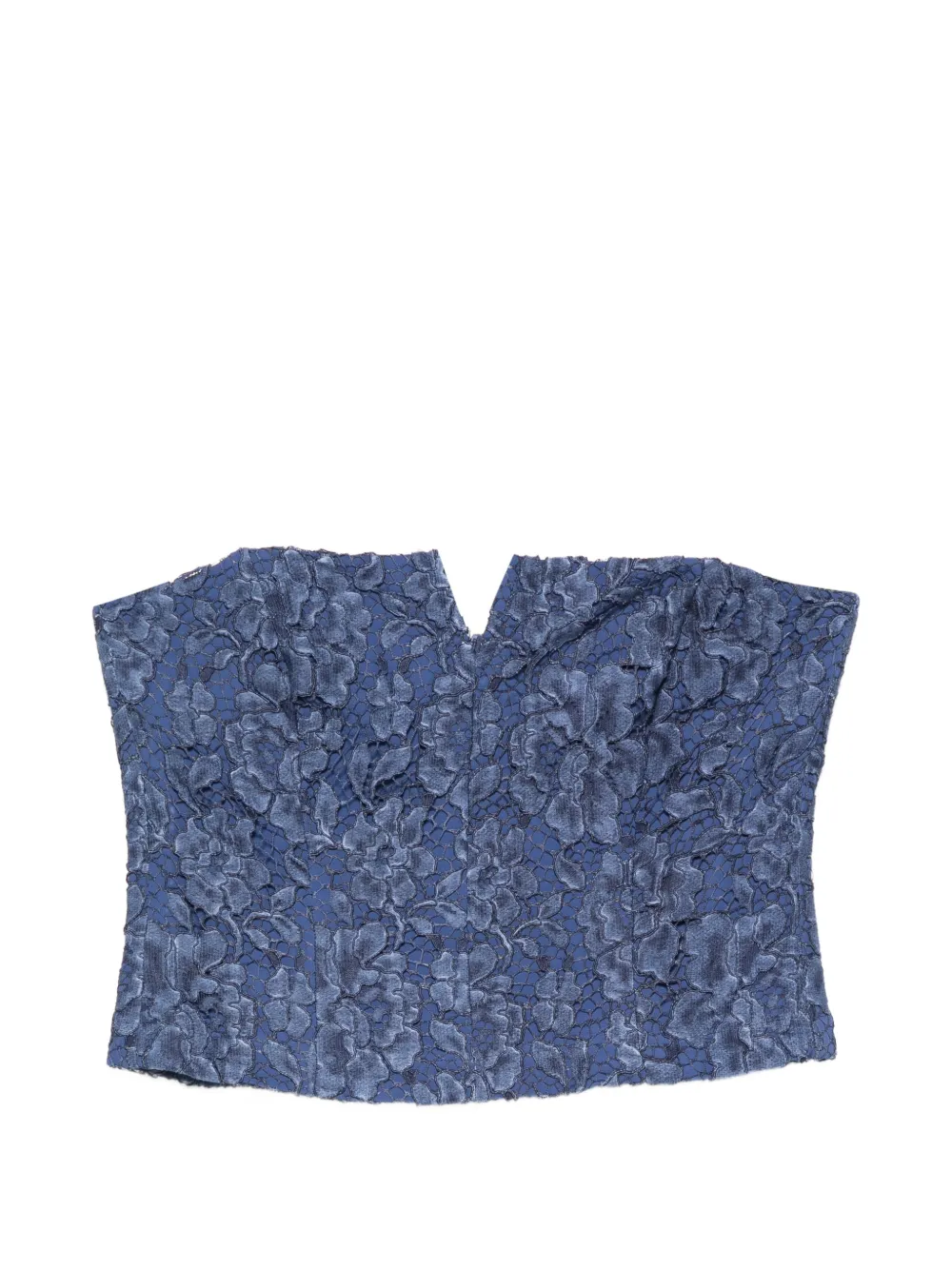 Federica Tosi floral-lace strapless top - Blu