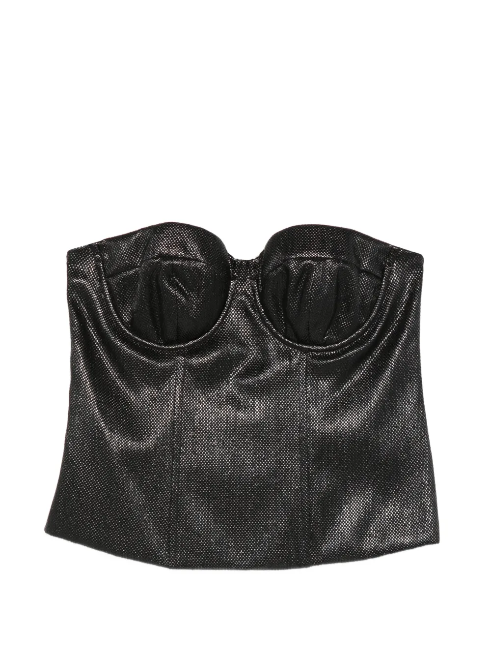 Federica Tosi metallic-finish strapless top - Nero