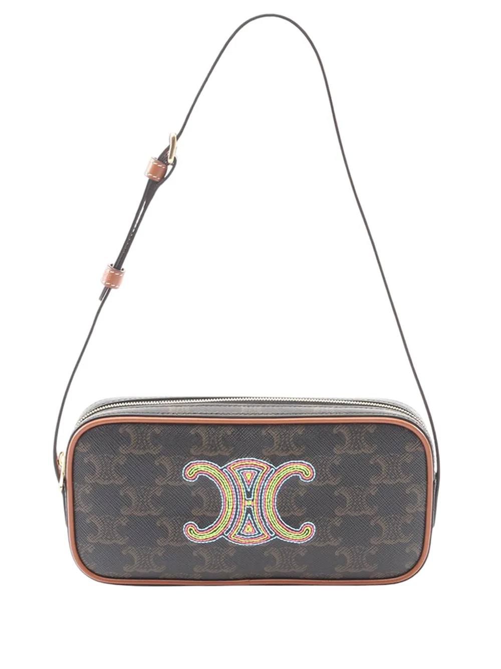 Celine Pre-Owned 2010-2026 Mini Triomphe Cuir Coated Canvas Camera Bag shoulder bag - Marrone