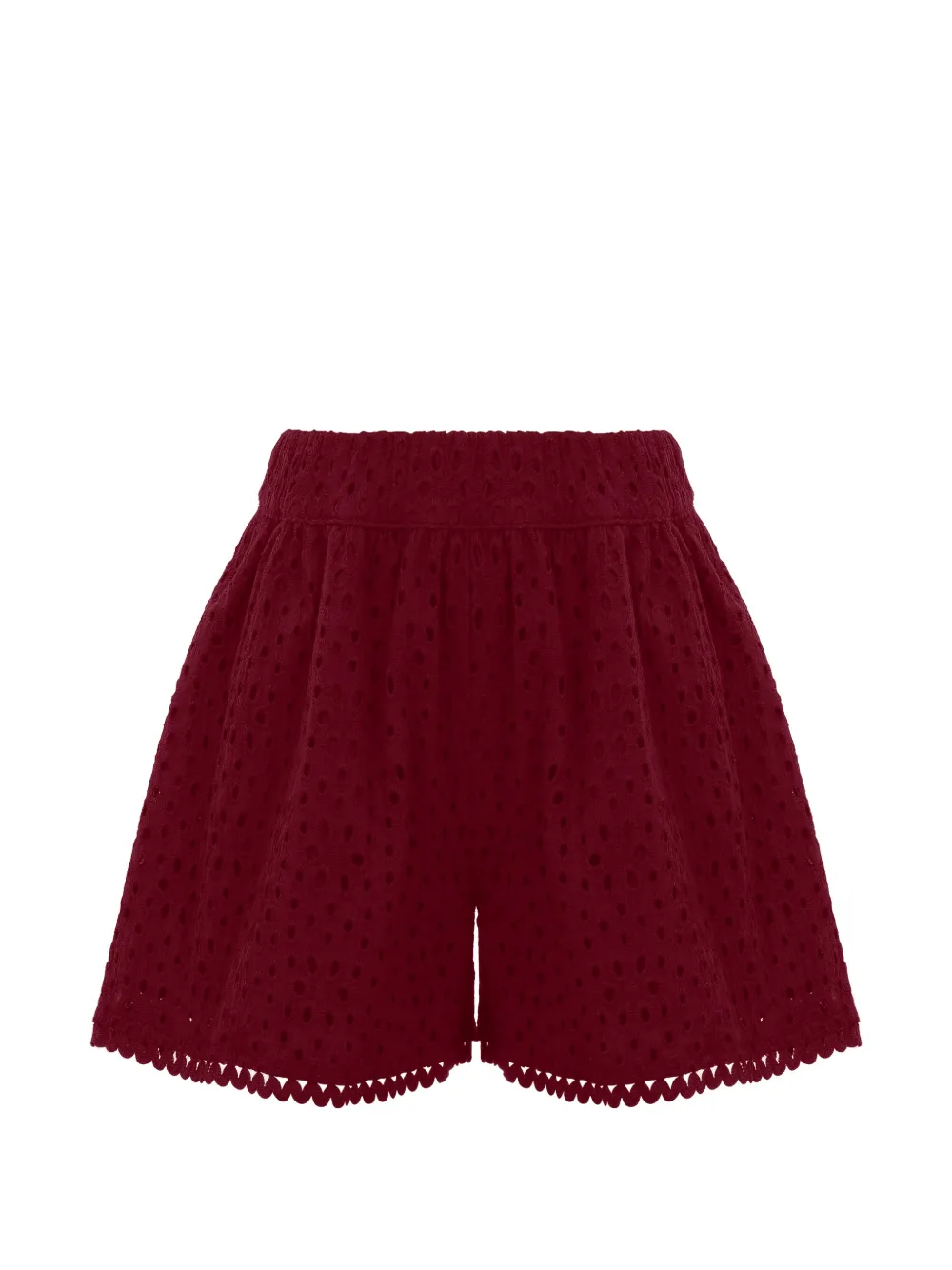 Lapin House broderie scalloped shorts - Rosso