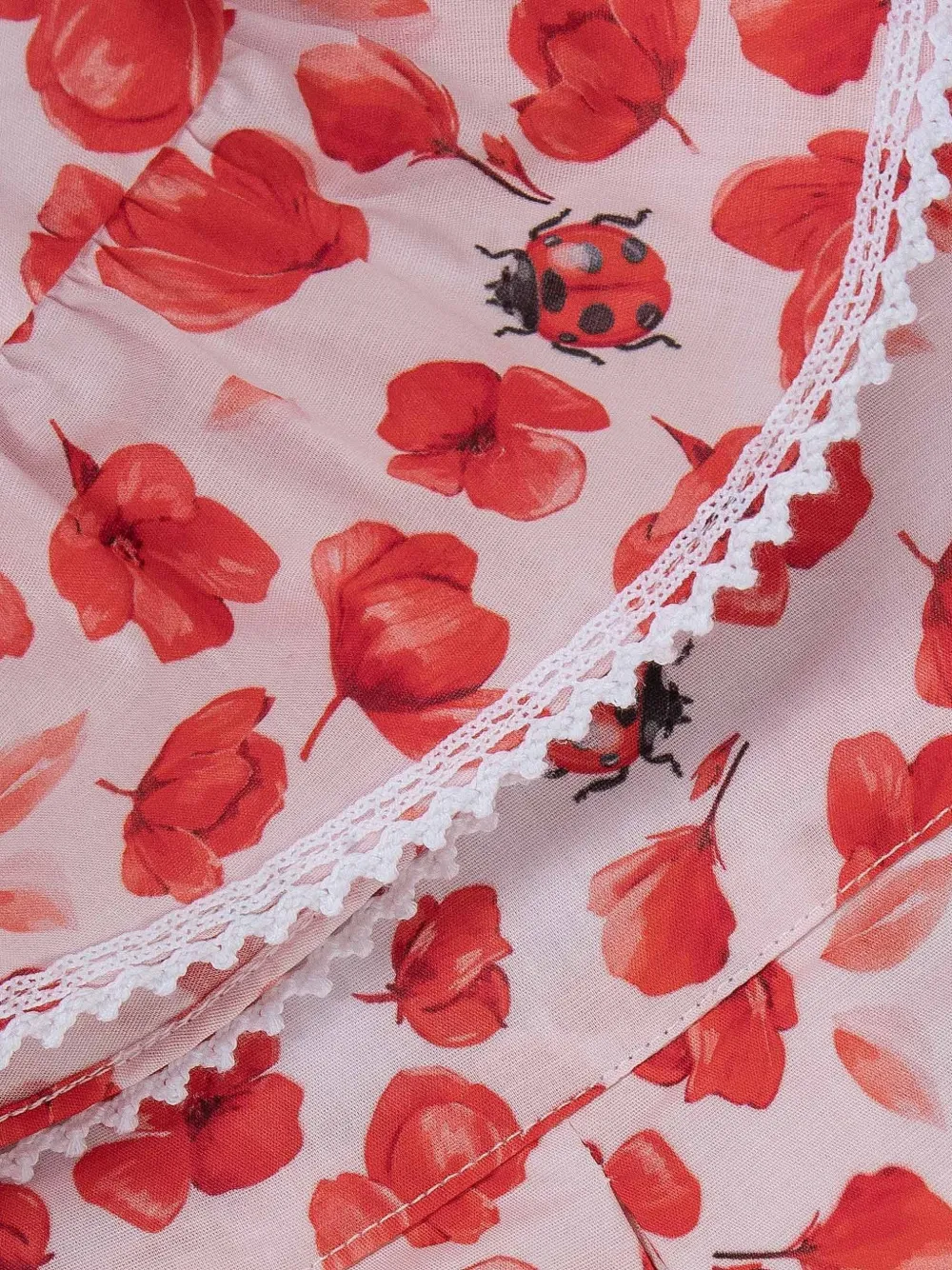 Lapin House Playsuit met bloemen-print en ruches Wit