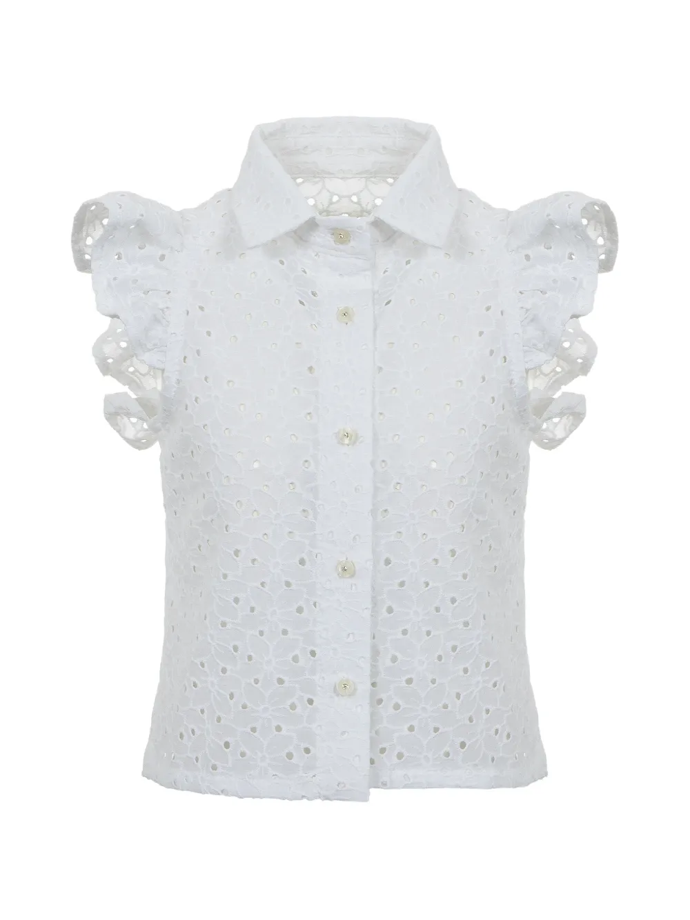 Lapin House ruffled shirt - Bianco