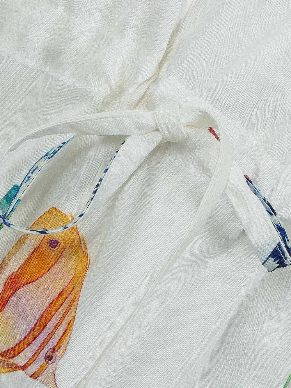 Lapin House Top met trekkoord en zee-print Wit