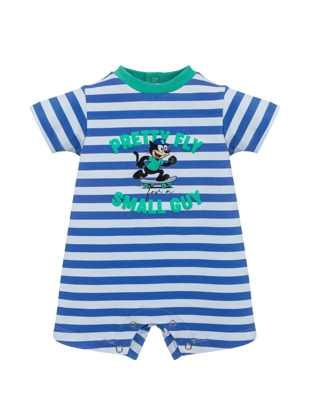 Lapin House striped cartoon-print rompers - Blu