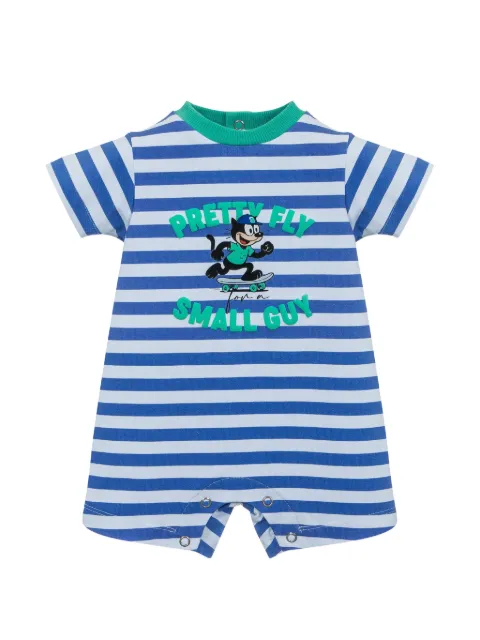 Lapin House striped cartoon-print rompers