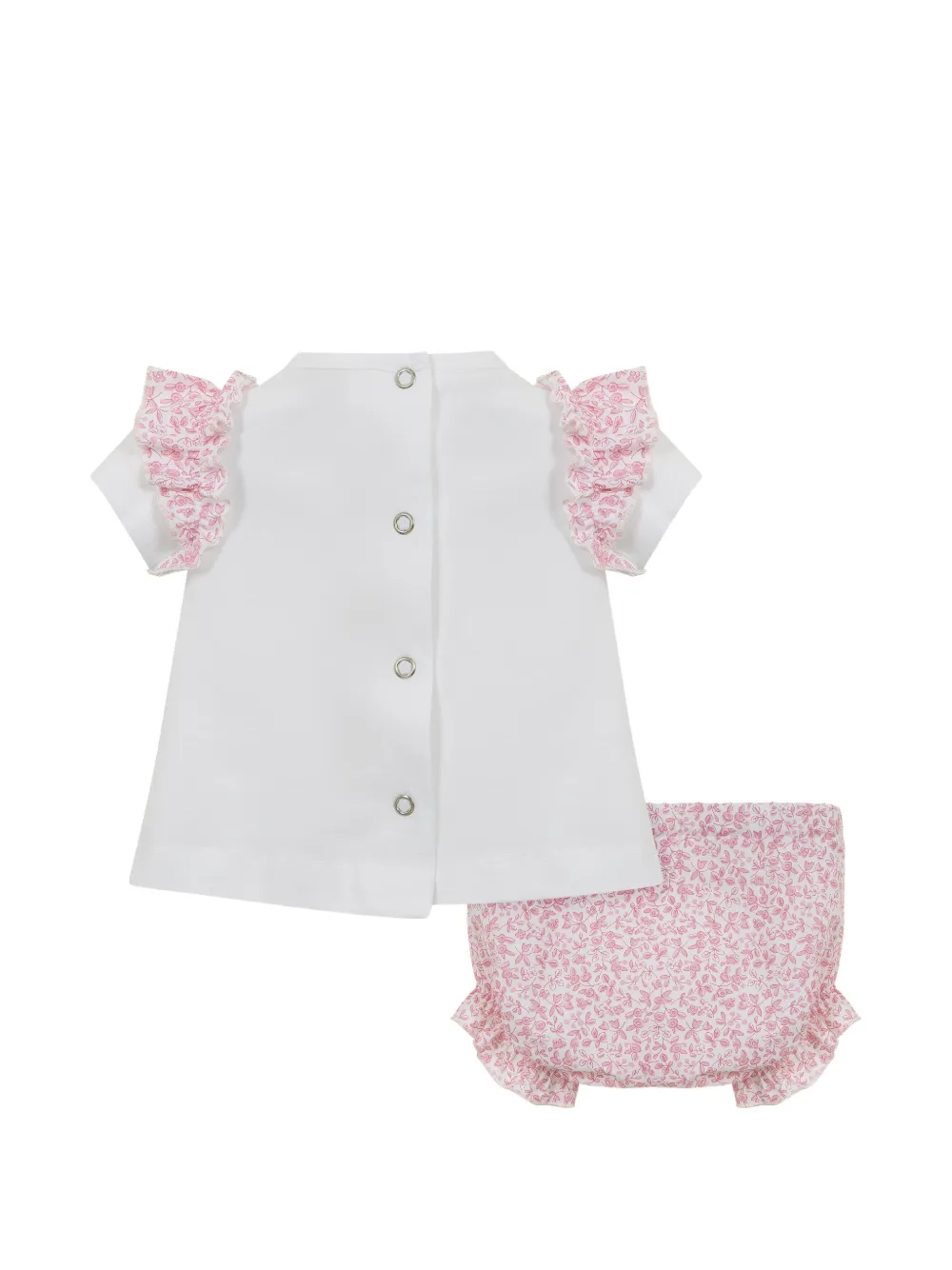 Lapin House Top met ruches en print Wit