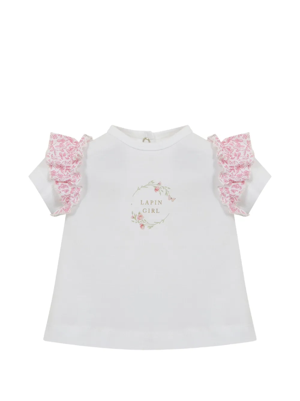 Lapin House Top met ruches en print Wit