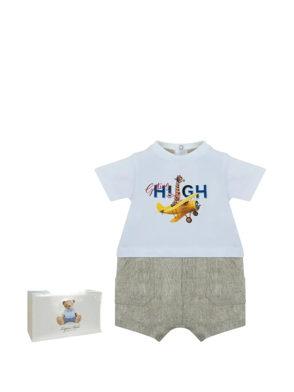Lapin House Romper met giraf-print Blauw