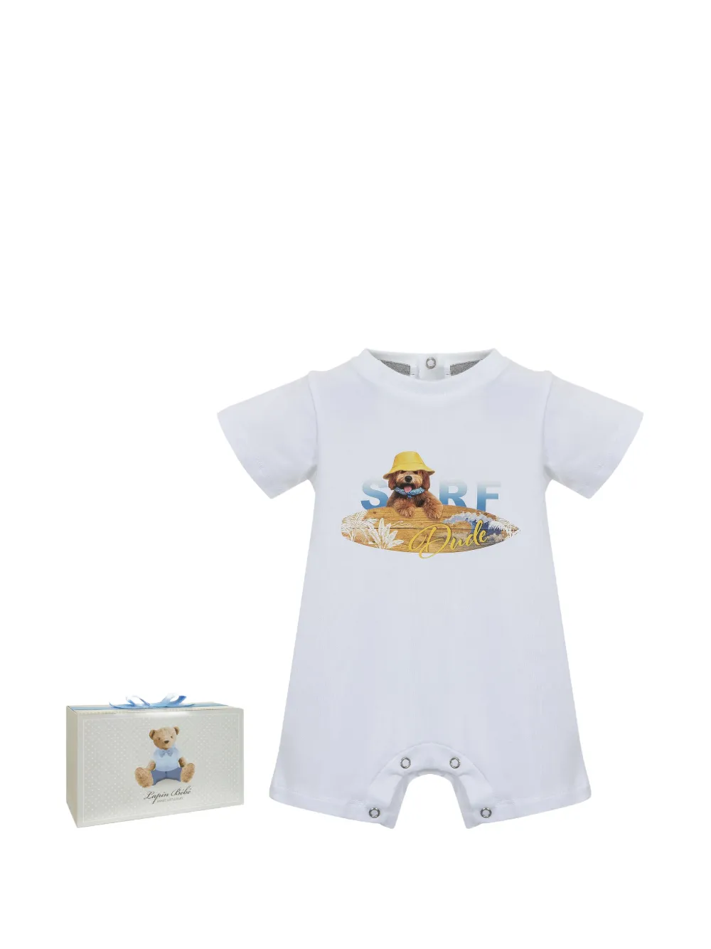 Lapin House Romper met surfprint Wit