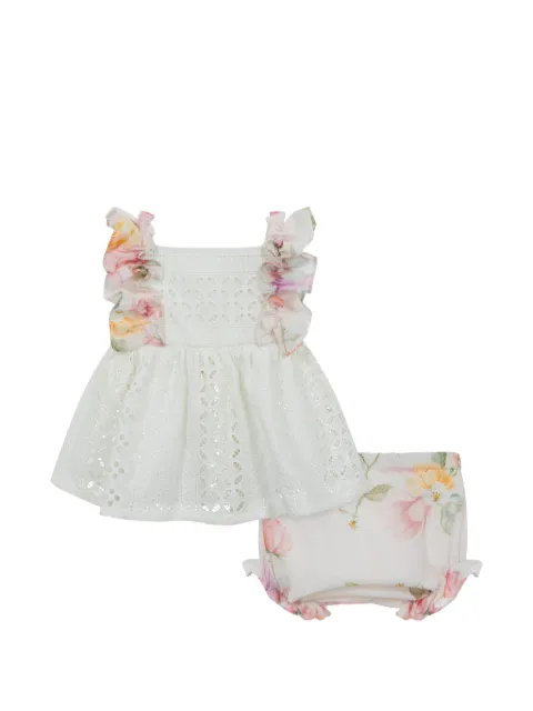 Lapin House floral-detail ruffled dress set