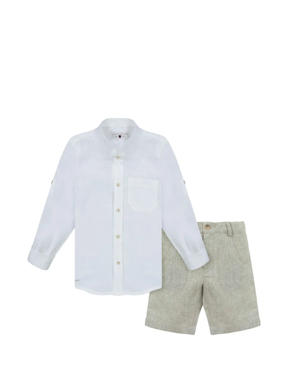 Lapin House button pocket shorts set - White