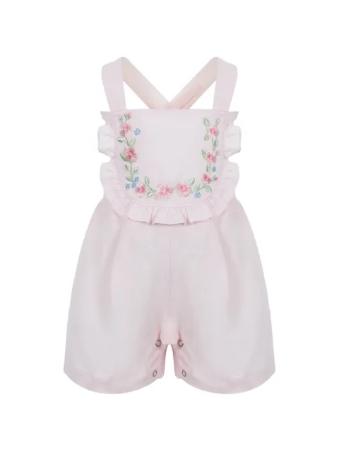 Lapin House ruffled floral dungarees