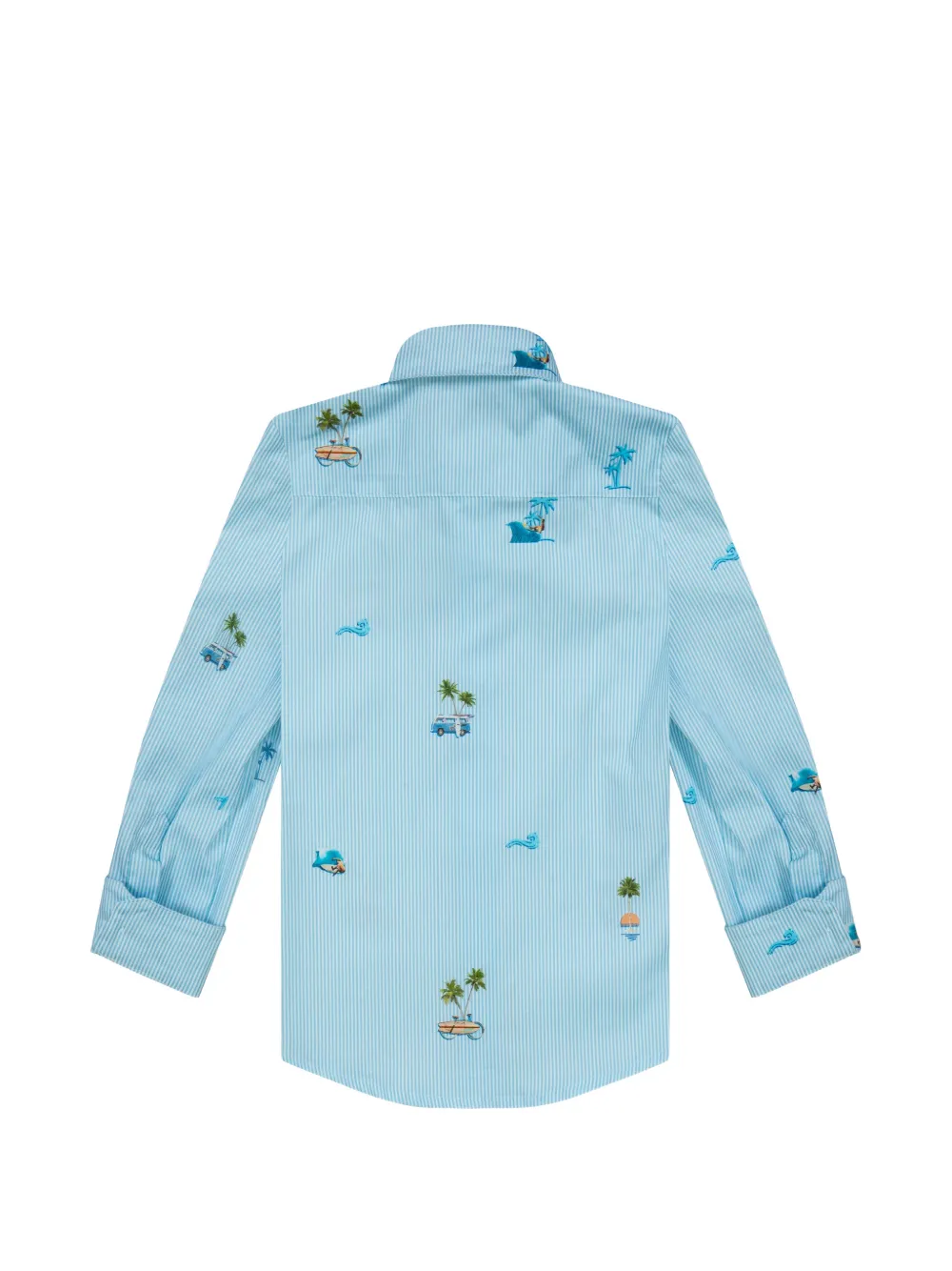 Lapin House Gestreept shirt met borduurwerk Blauw