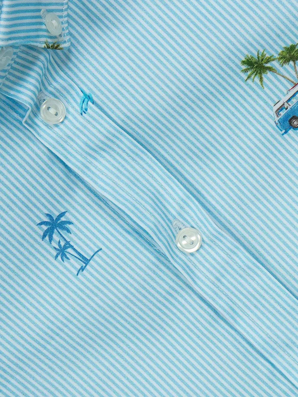 Lapin House Gestreept shirt met borduurwerk Blauw