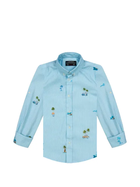 Lapin House chemise rayée à empiècement en guipure
