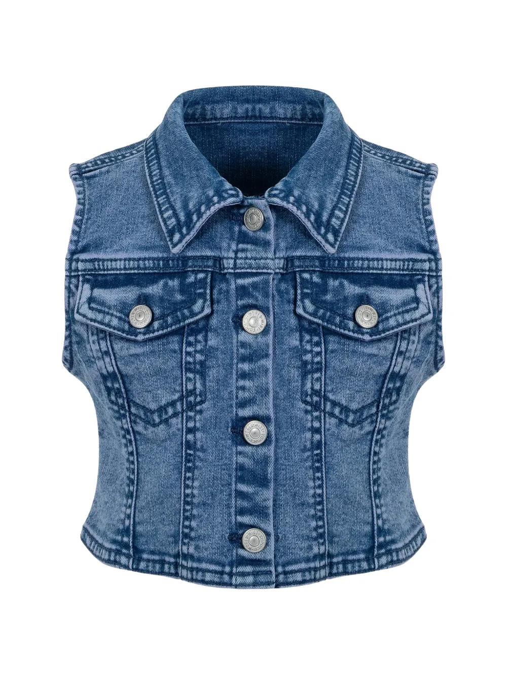 Lapin House buttoned denim vest - Blu