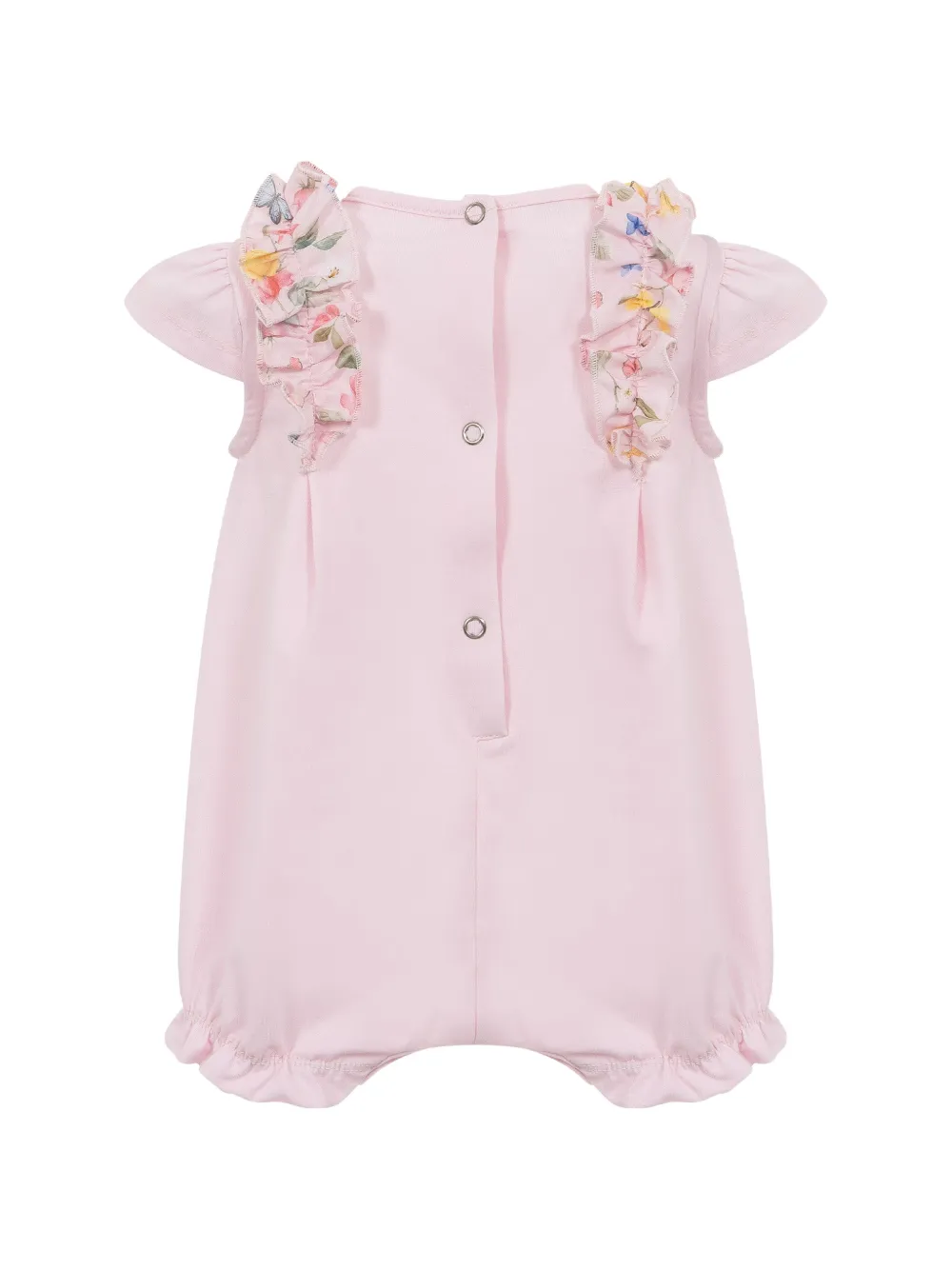 Lapin House Romper met bloemenprint en ruches Roze