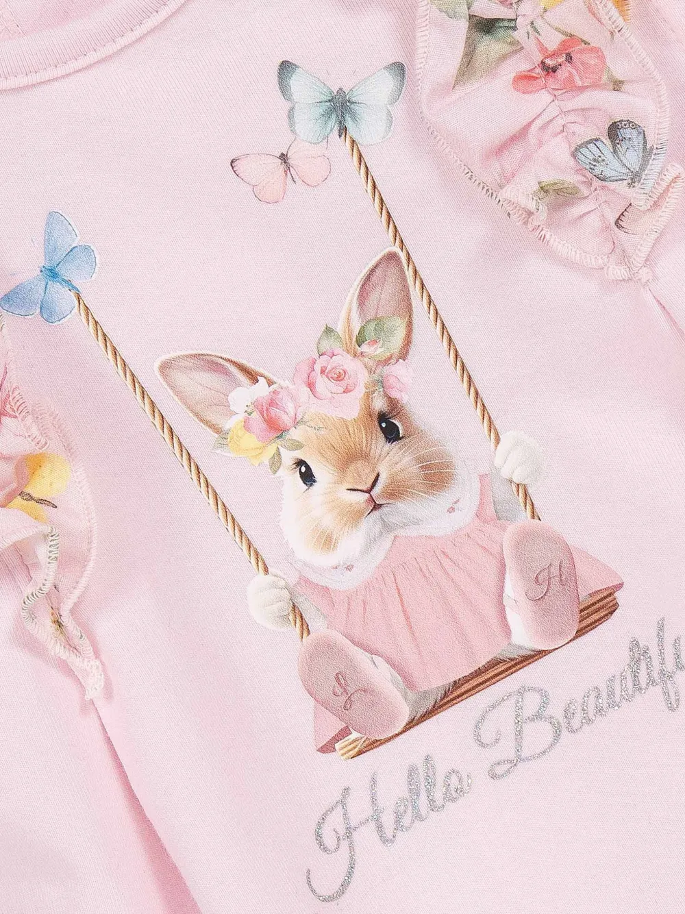 Lapin House Romper met bloemenprint en ruches Roze