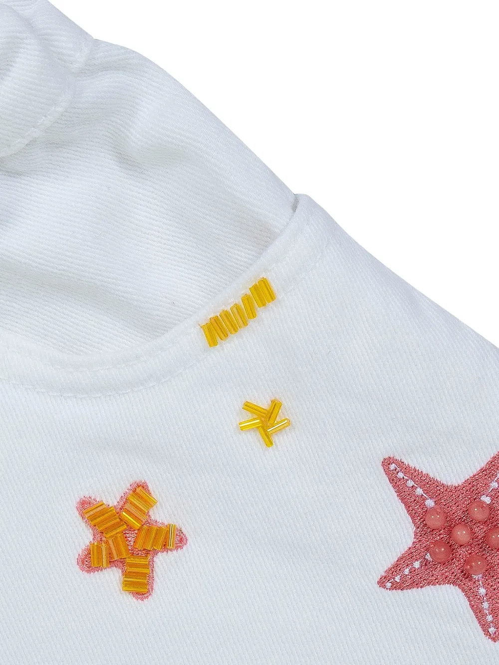 Lapin House Shorts met borduurwerk en franje Wit