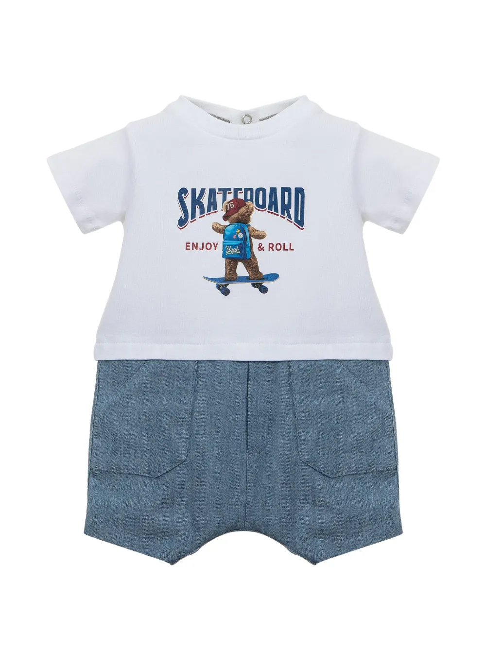 Lapin House graphic-print romper - Bianco