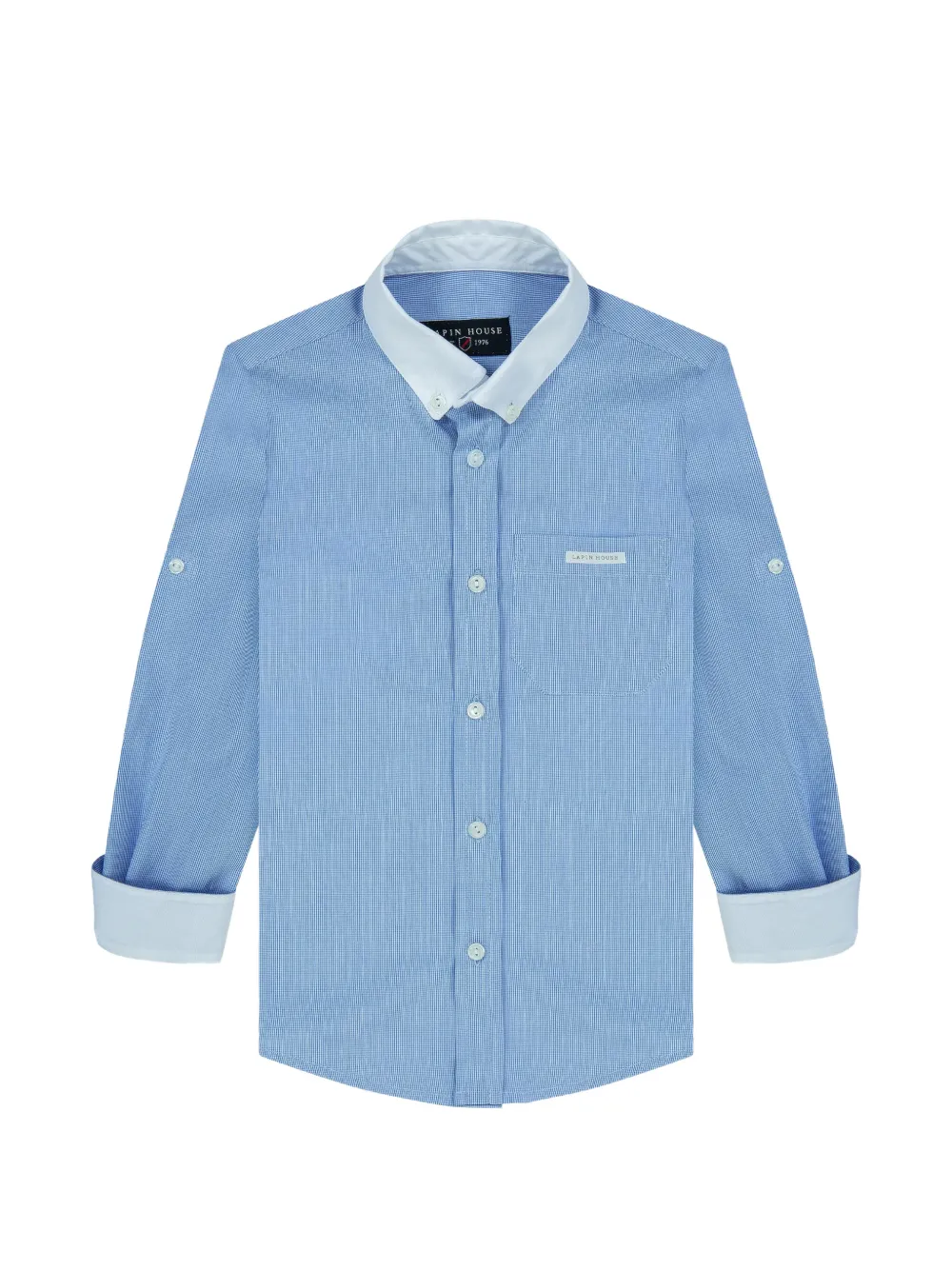 Lapin House point-collar striped shirt - Blu