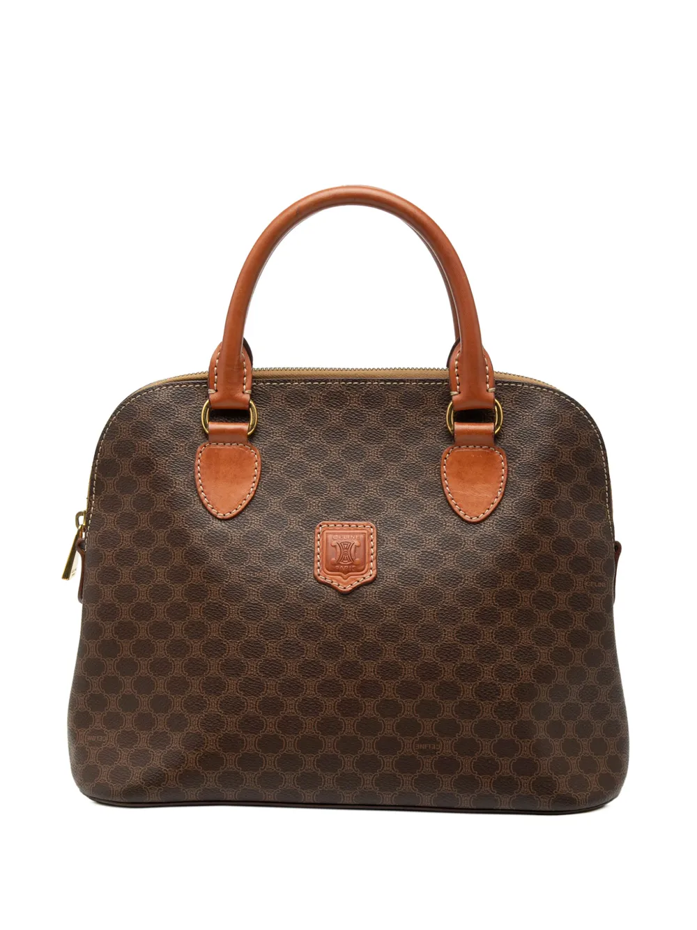 Celine Pre-Owned 1996 Macadam Coated Canvas Dome handbag - Marrone