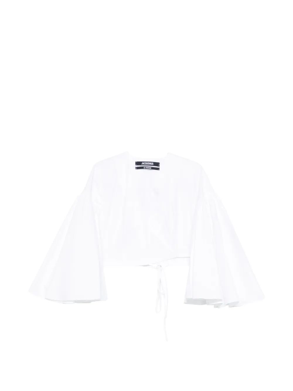 Jacquemus Le Cachs Coeur Paysan wrap-design cropped top - Bianco