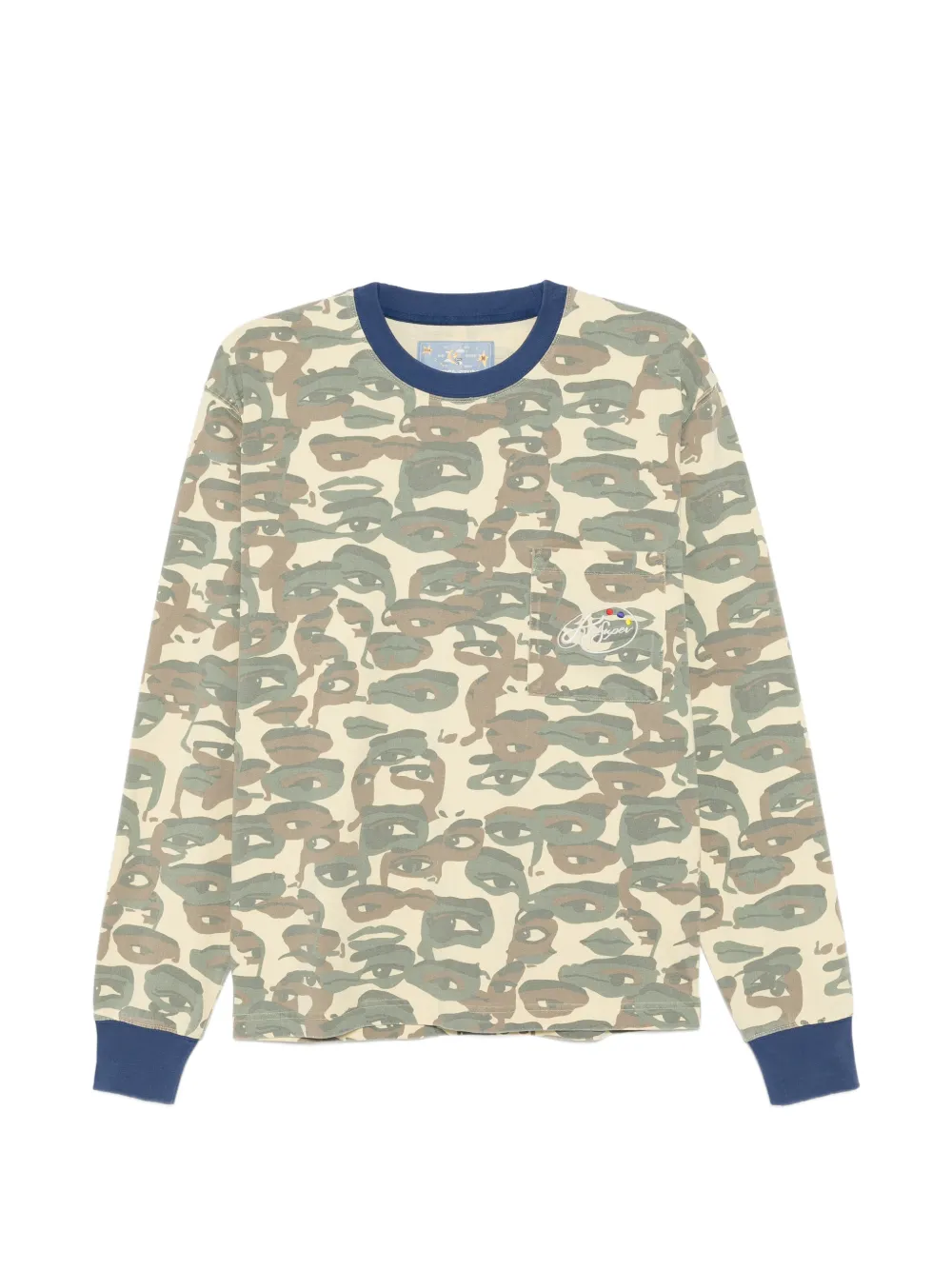 KidSuper face camouflage-printED pocket T-shirt - Verde