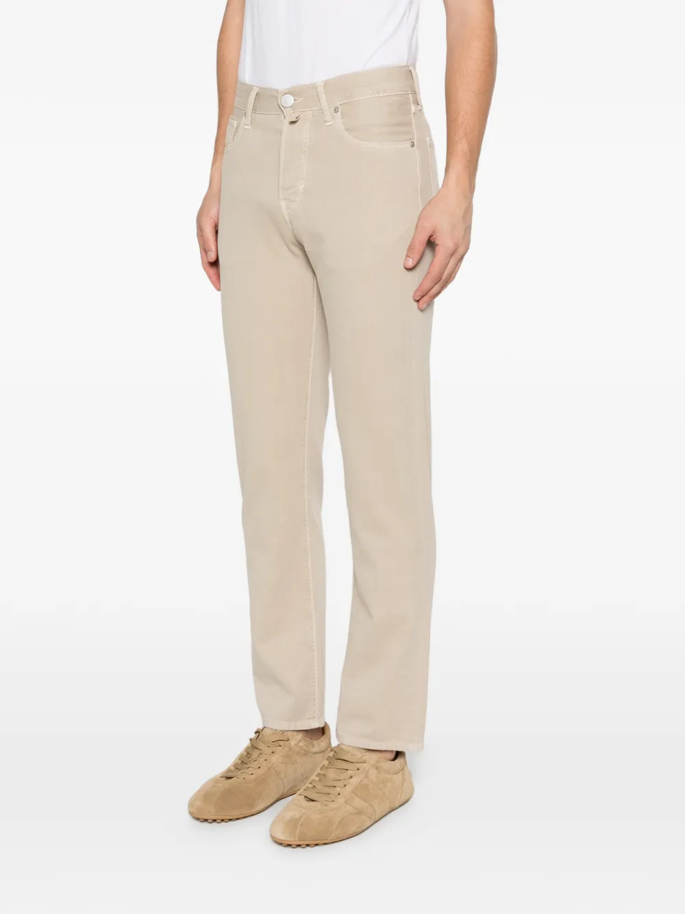 Jacob Cohën Edo jeans met geborduurd logo Beige
