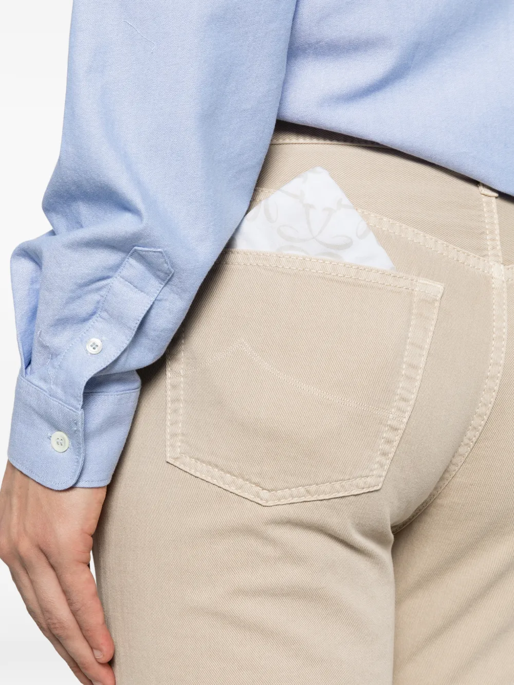 Jacob Cohën Edo jeans met geborduurd logo Beige