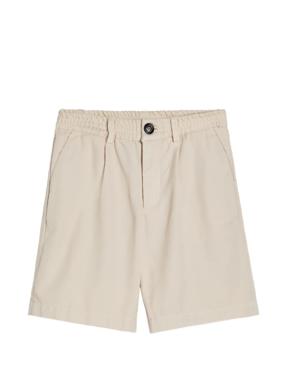 Brunello Cucinelli Kids Bermuda in gabardine di cotone tinto in capo - Toni neutri