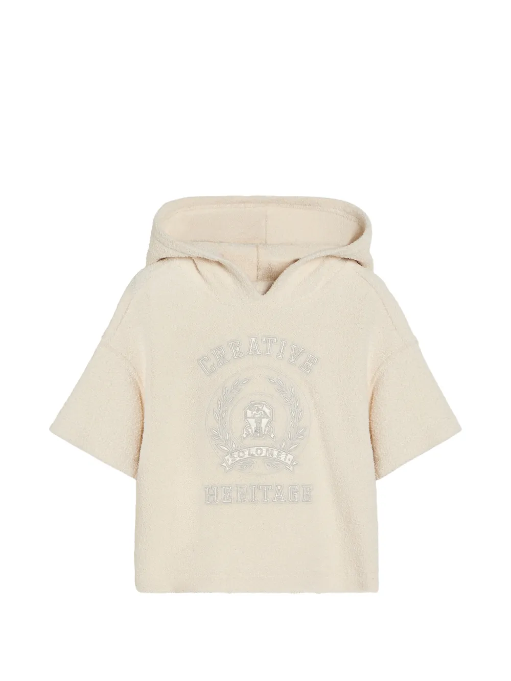 Brunello Cucinelli Kids Felpa in cotone con cappuccio e ricamo - Toni neutri