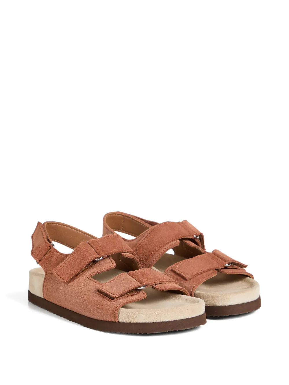 Brunello Cucinelli Kids Sandali in pelle scamosciata - Marrone