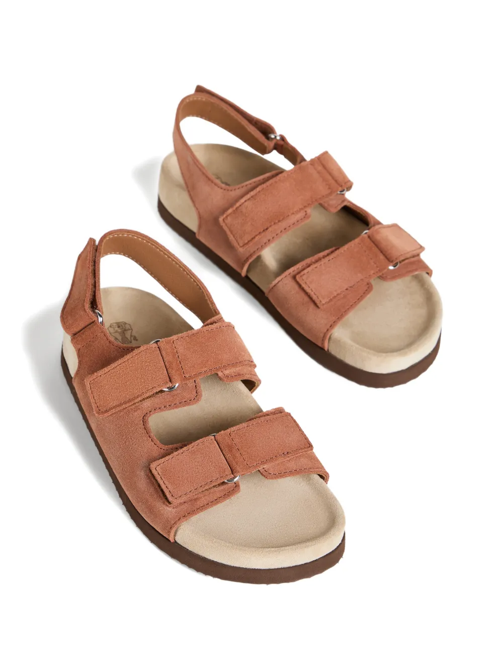Brunello Cucinelli Kids Suède sandalen Bruin