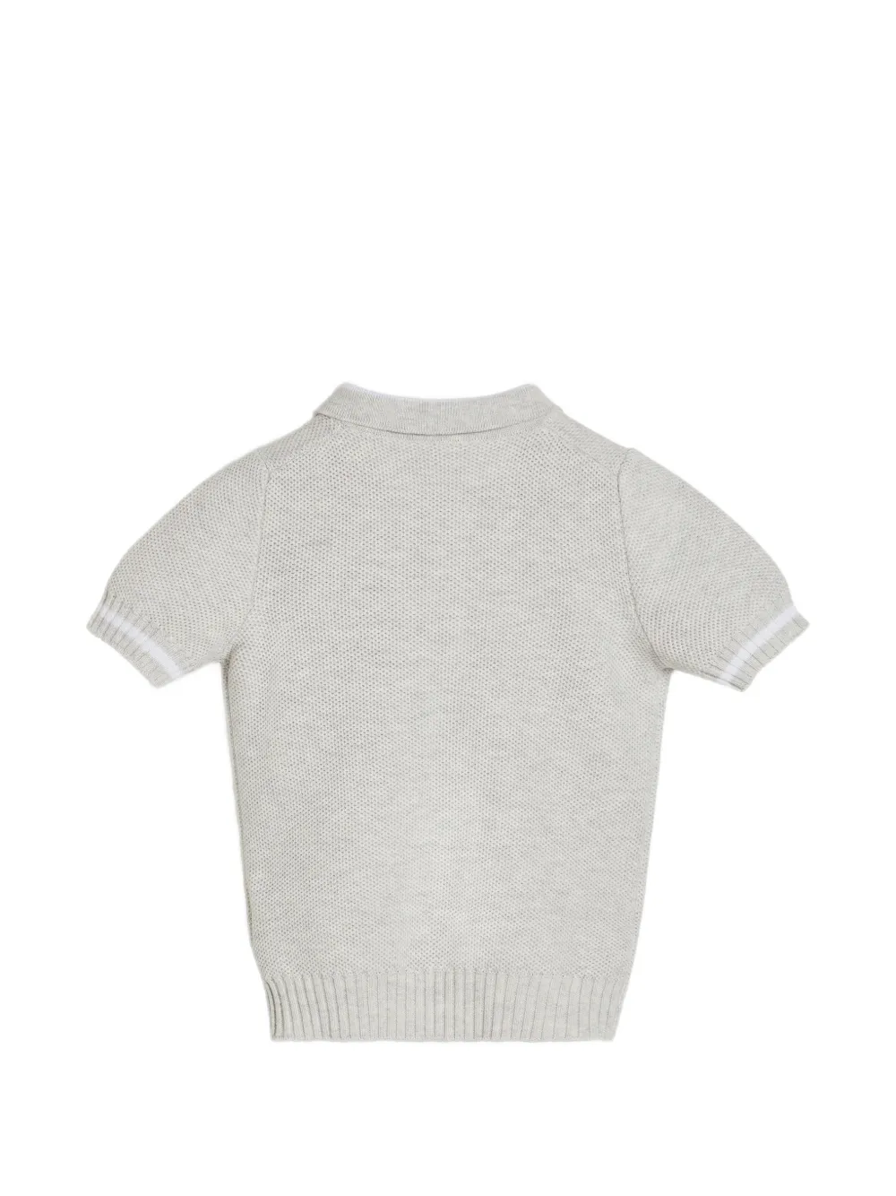 Brunello Cucinelli Kids Baby Bernie katoenen poloshirt met honingraat stiksel Grijs