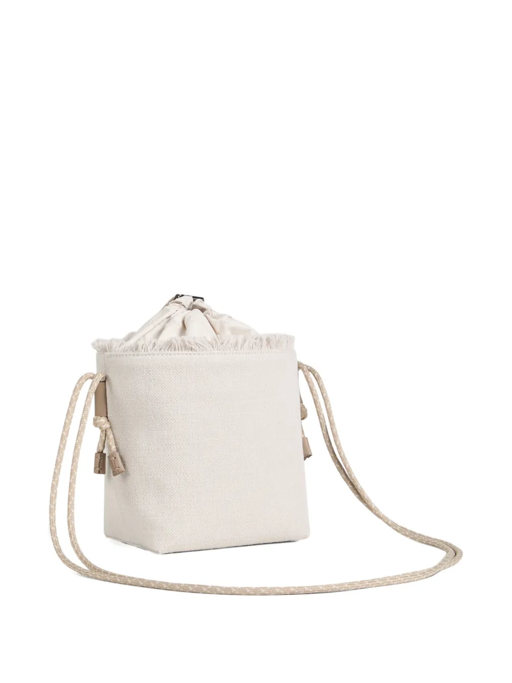 Brunello Cucinelli Kids Taffeta canvas and Techno katoenen bucket-tas Beige