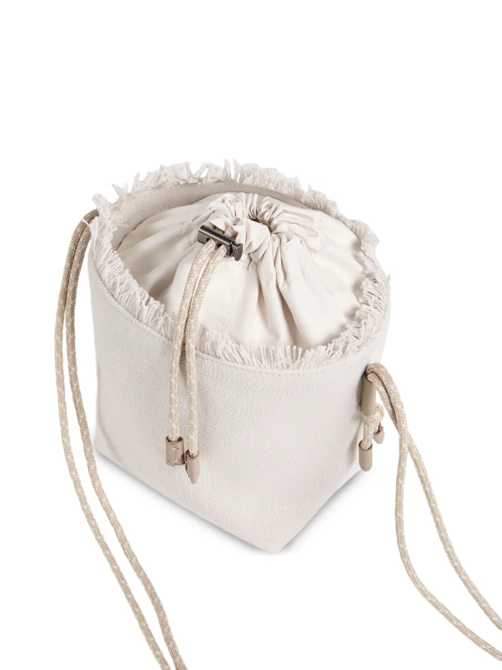 Brunello Cucinelli Kids Taffeta canvas and Techno katoenen bucket-tas Beige