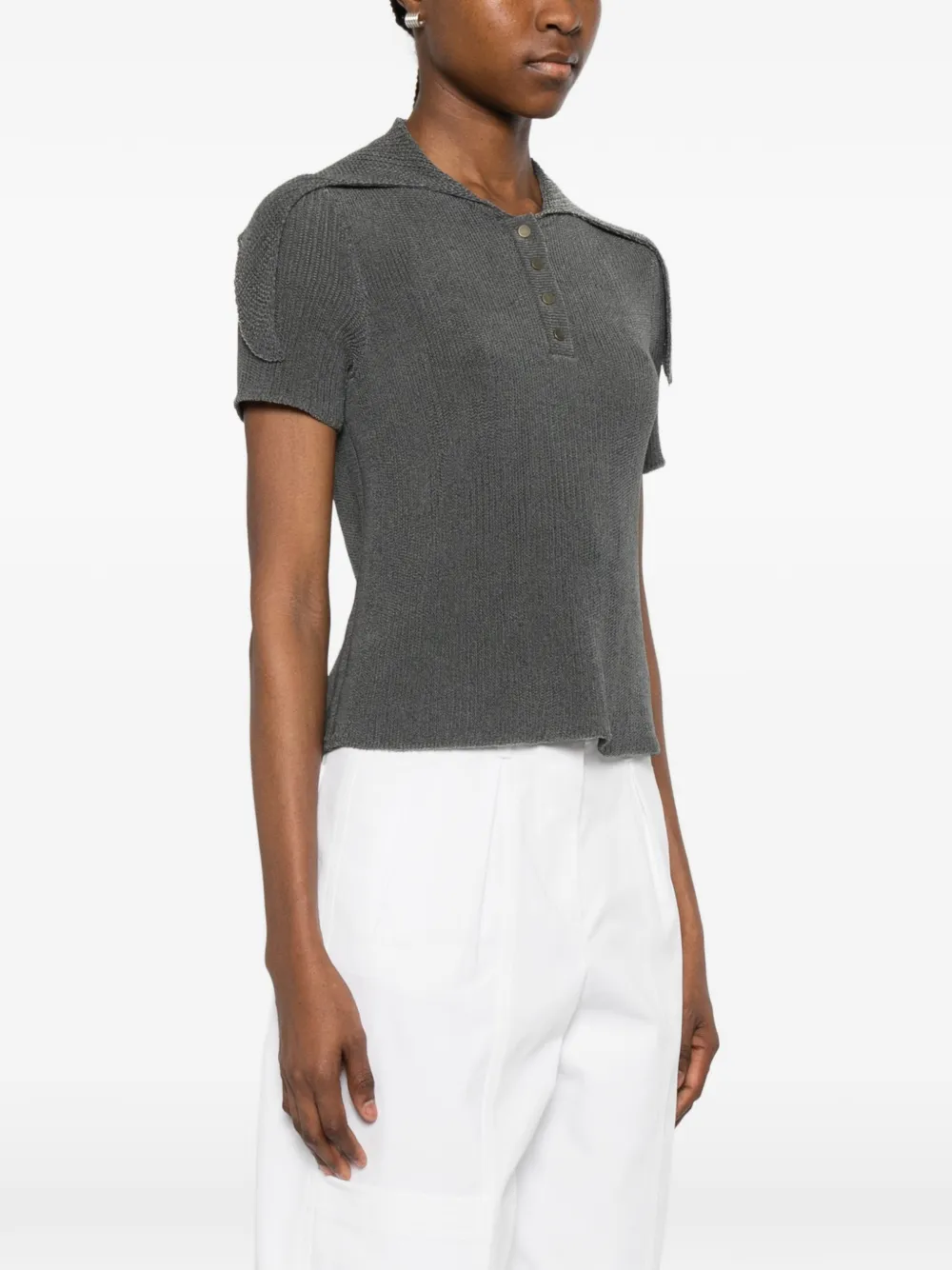 Giorgio Armani Ribgebreide top Grijs