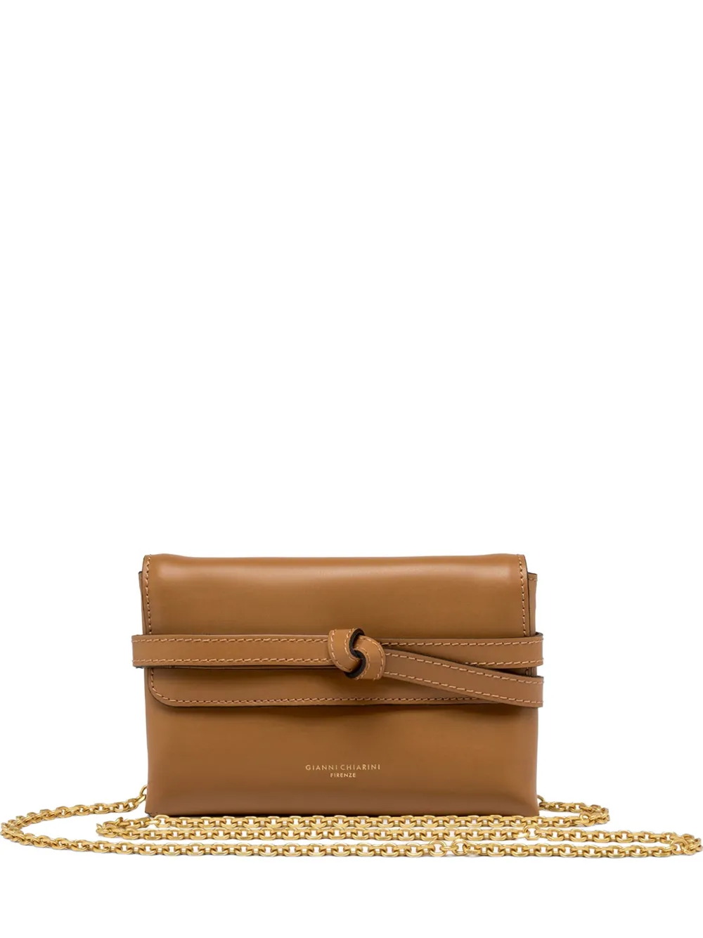 GIANNI CHIARINI Belty knotted leather shoulder bag - Marrone
