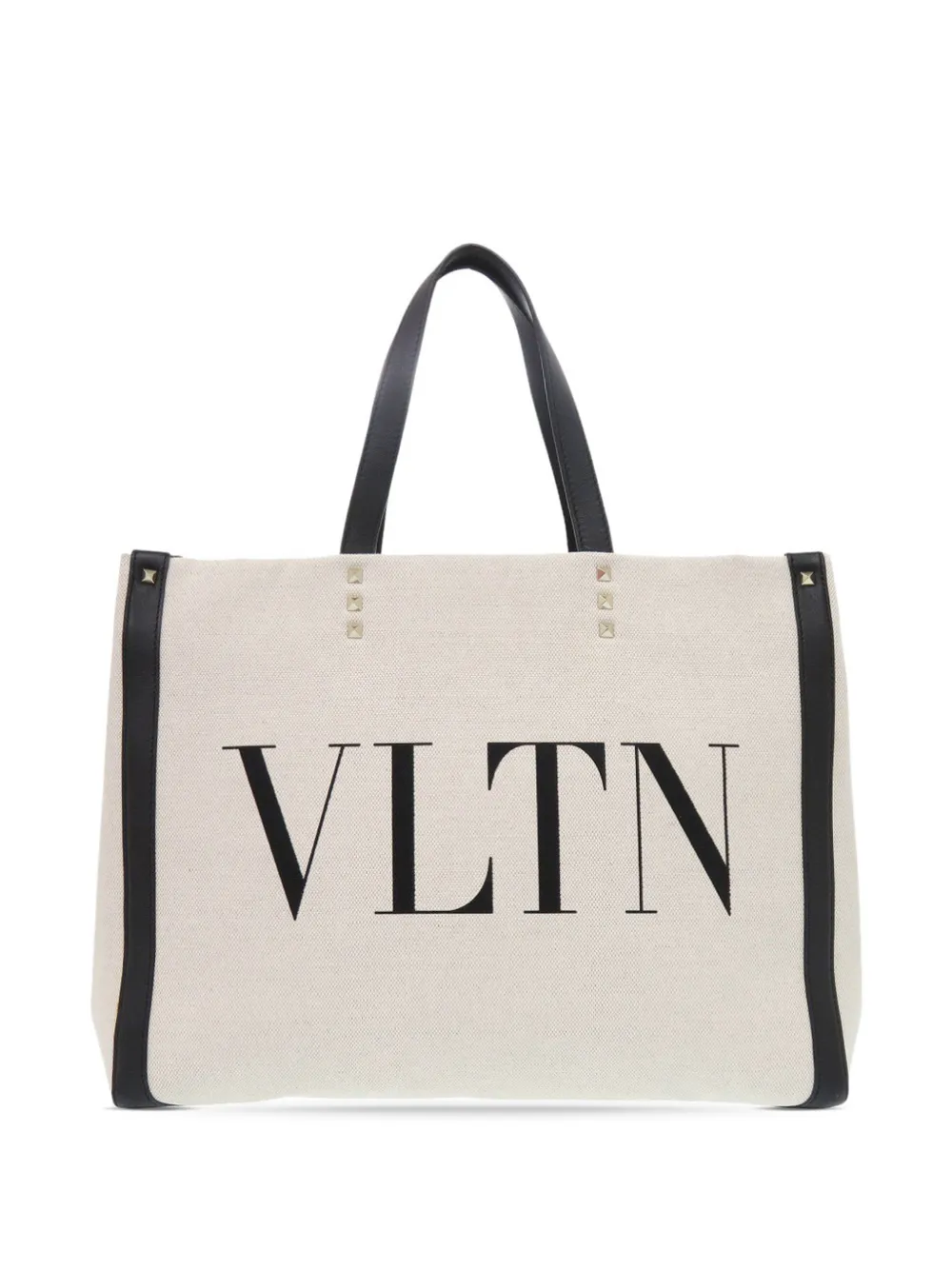 Valentino Garavani Pre-Owned 2010-2025 Medium Canvas Rockstud VLTN Tote satchel - Bianco