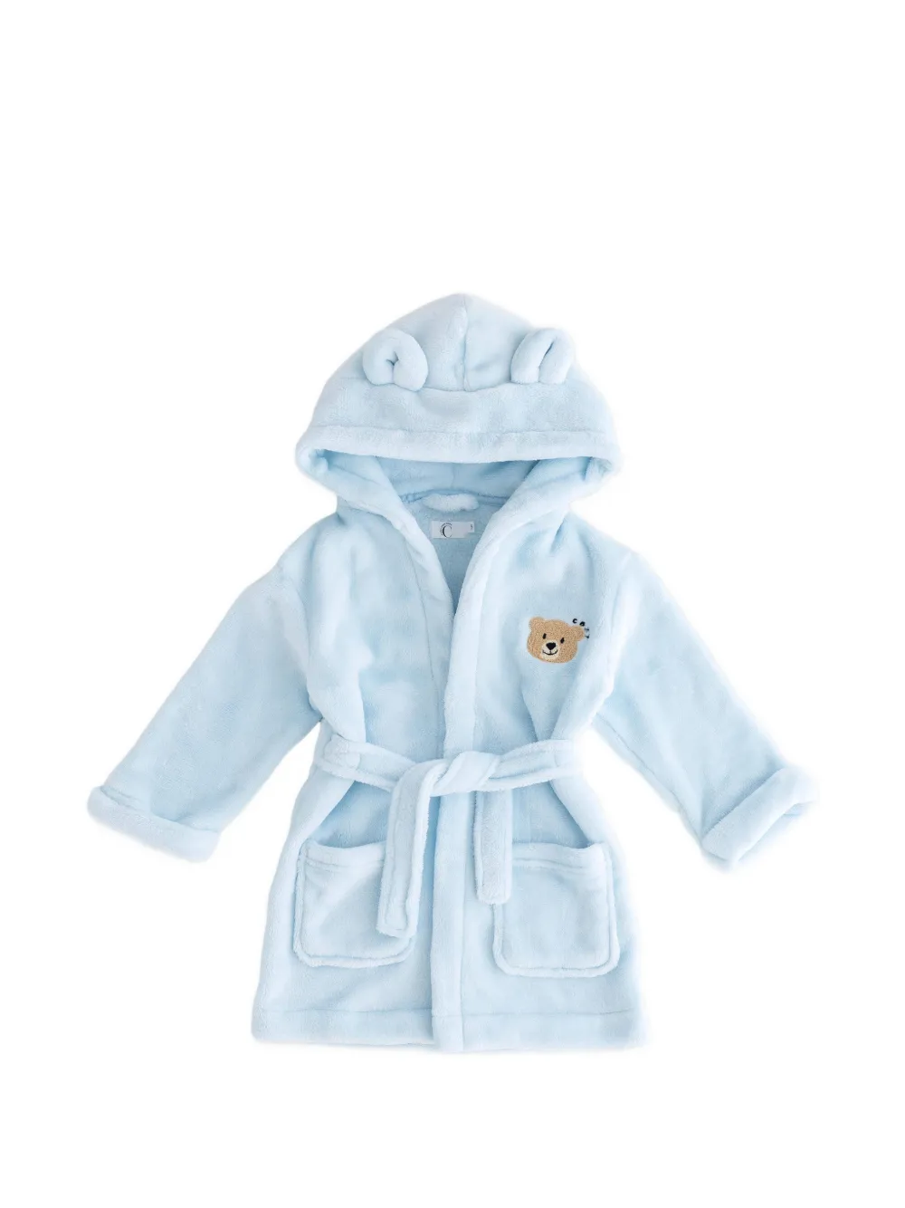Cozy Crew Club bear-patch hooded robe - Blau