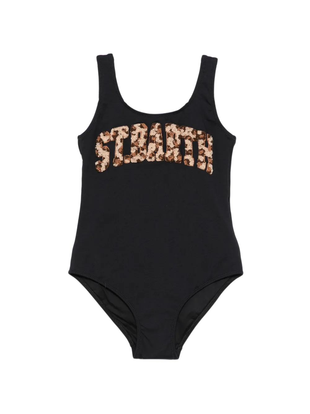 MC2 Saint Barth Kids logo-appliqué swimsuit - Schwarz
