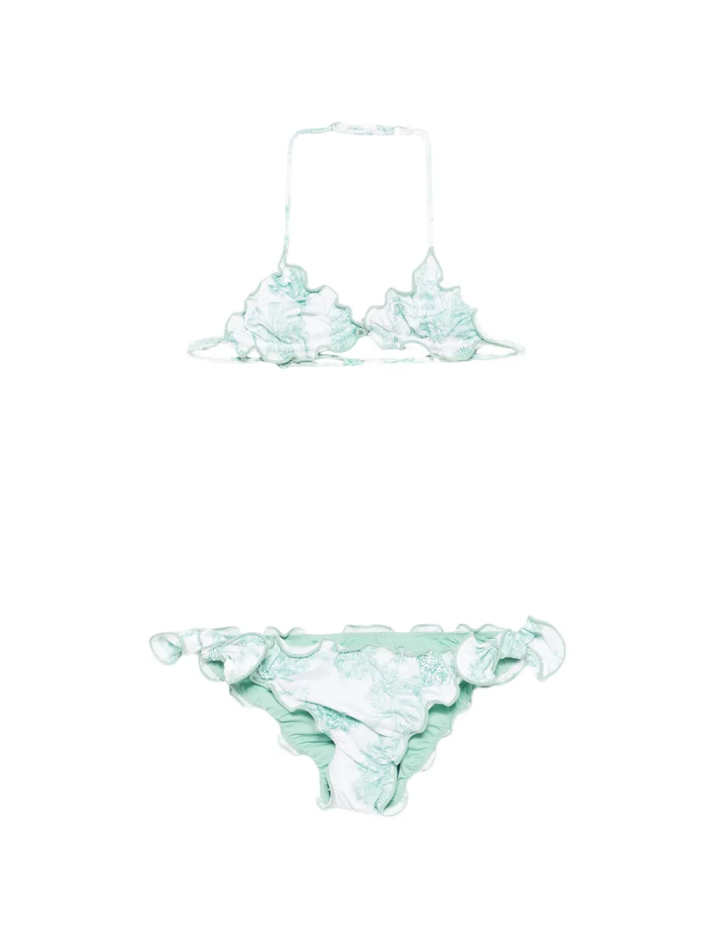 MC2 Saint Barth Kids ruffled-detail printed bikini set - Verde