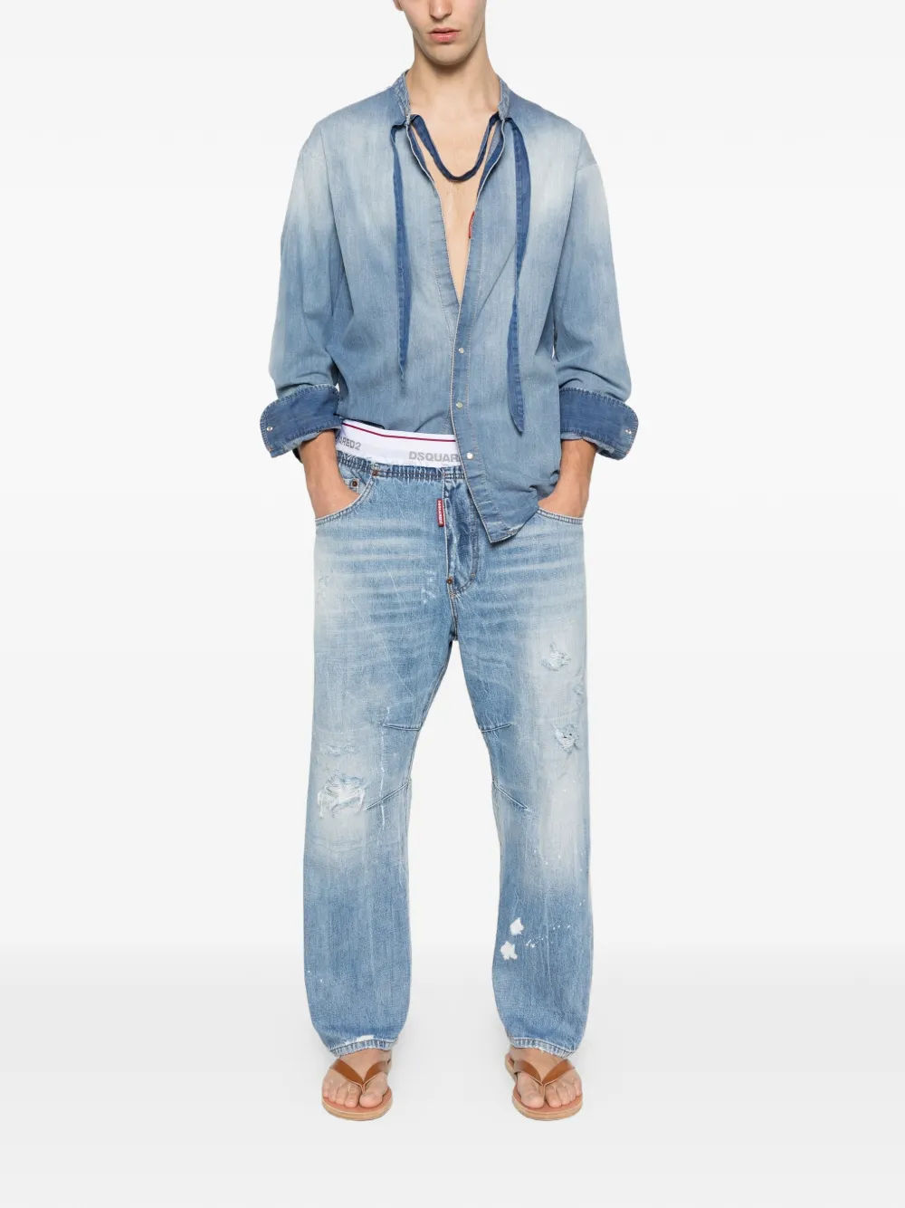 DSQUARED2 Denim overhemd Blauw