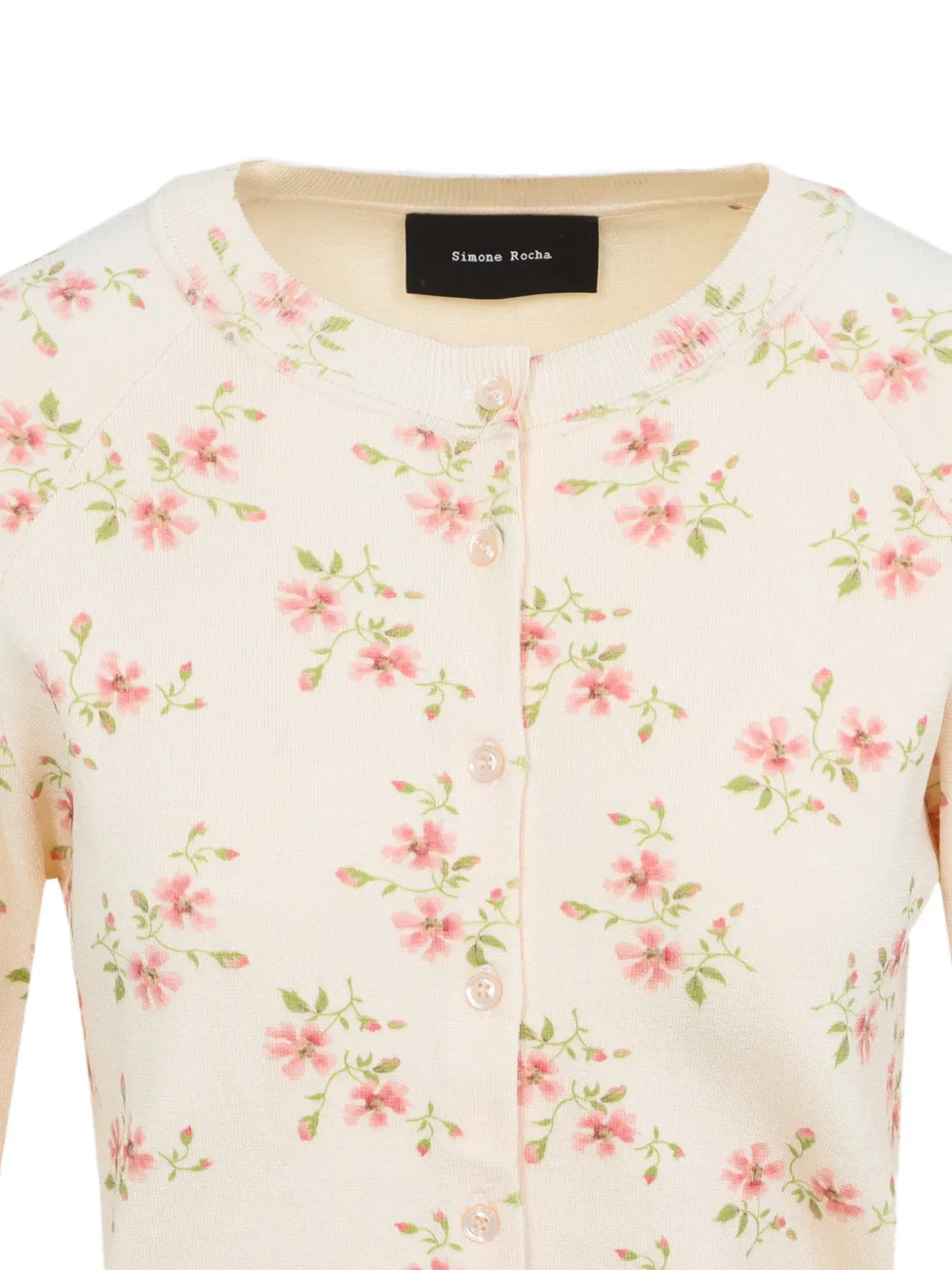  Simone Rocha Cárdigan Con Estampado Floral - Neutro 