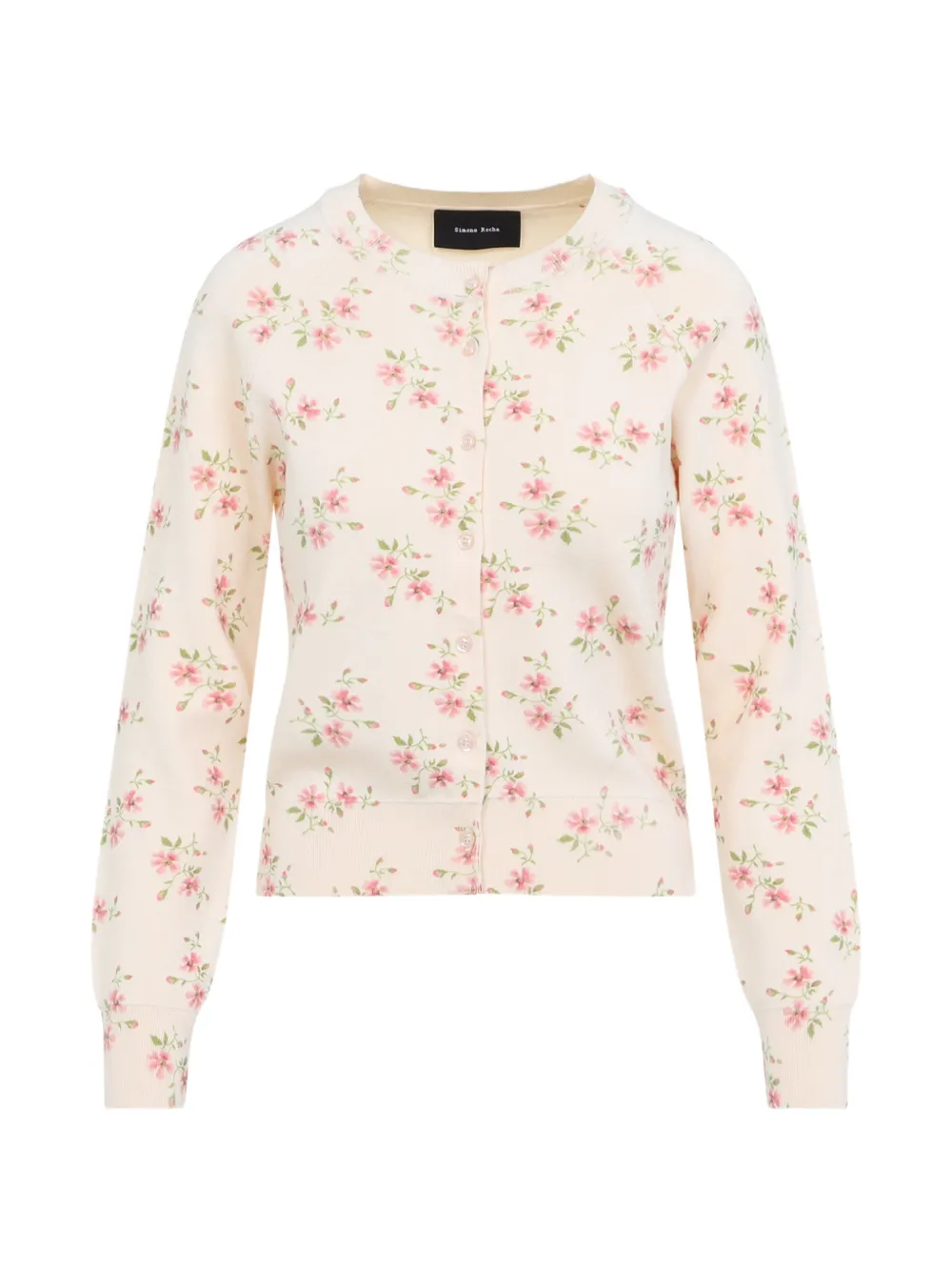 Simone Rocha floral-print cardigan - Neutrals