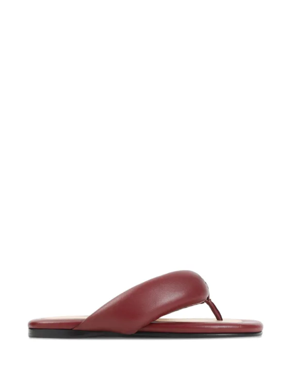 Carven Garnier Leather Sandals in Red