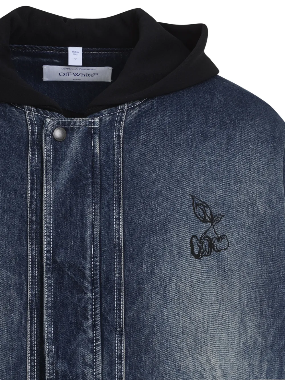 Off-White Denim jack met capuchon Blauw